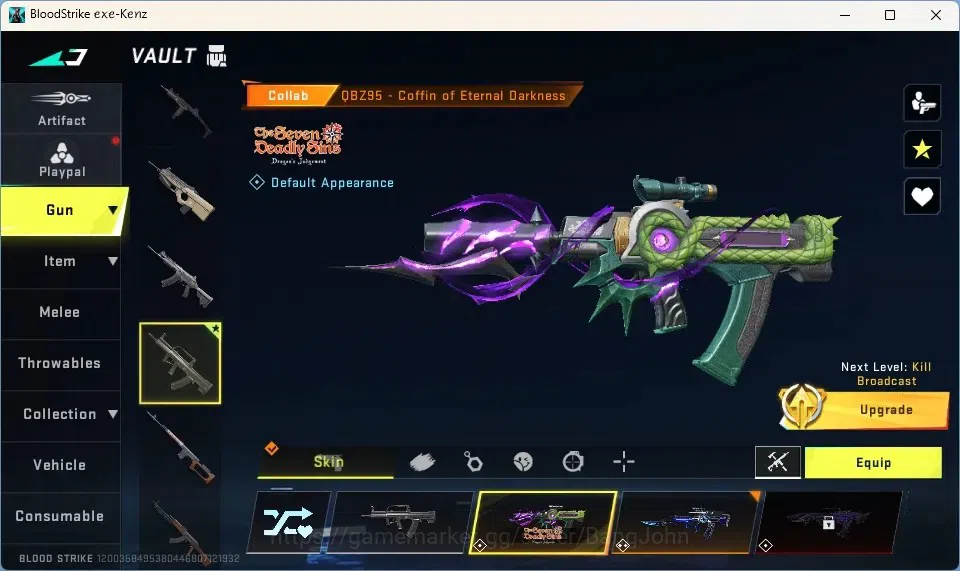 Blood Strike Accounts Collab Skin ASIA |1 Eternal: Desert Eagle-Scorpius|4 Collab Striker|5 Collab Gun|6 Ultra Guns|5 Ultra 13