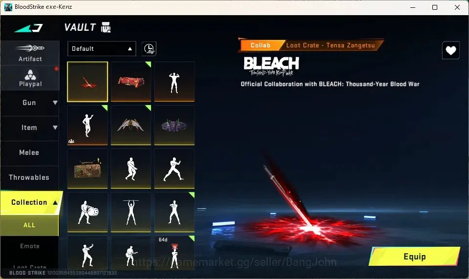 Blood Strike Accounts Collab Skin ASIA |1 Eternal: Desert Eagle-Scorpius|4 Collab Striker|5 Collab Gun|6 Ultra Guns|5 Ultra 14
