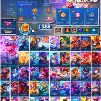 Mobile Legends: Bang Bang Accounts 🔥 #4080 🔥 💎 389 Skins 👑 Legend Freya Galactic Vanquisher ⚔️ KOF Gusion K' ⭐ Collector