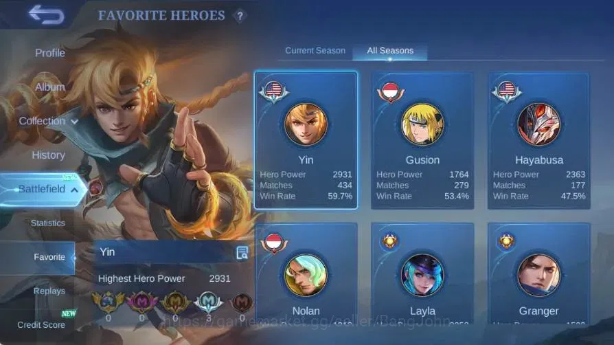 Mobile Legends: Bang Bang Accounts Global|Hero 97|Skin 224|Renowned|KOF Karina|Collab image 13