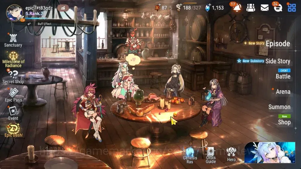 Epic Seven Accounts High-End GLOBAL UnVerif|New Era|12 ML (Zio,Harseti,BW Iseria,SE Celine,Etc)+AUBE,AB Fumyr,A 1