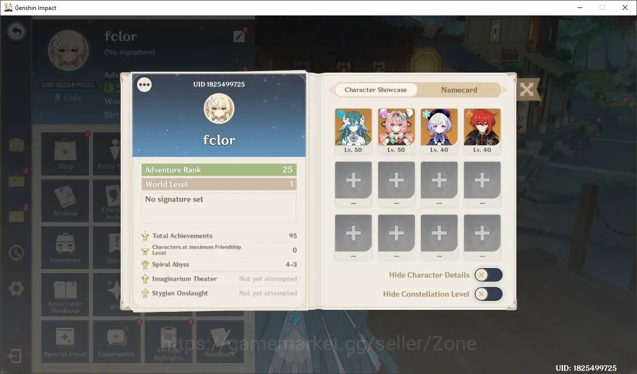Genshin Impact Accounts Starter ASIA|FRESH STARTERAR 25|2Limited|(Vodyanitsa,Varessa)|FemaleMC|Very low 1