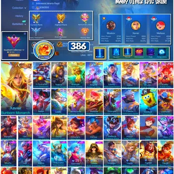Mobile Legends: Bang Bang Collector #3765 386 Skins | Collectors Xavier, Yin Sun Shin  image 1