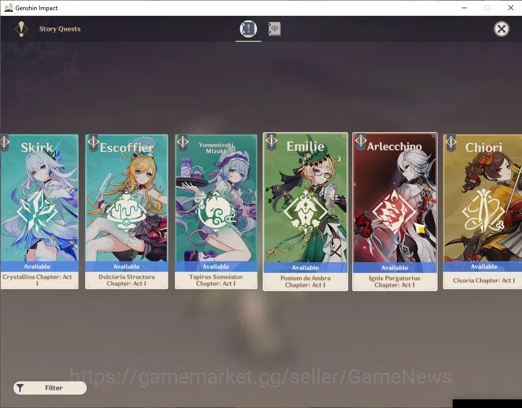 Genshin Impact Accounts Asia| AR57| Skirk PremTeam| 7 Limited+5(*5Wep)| [N image 13