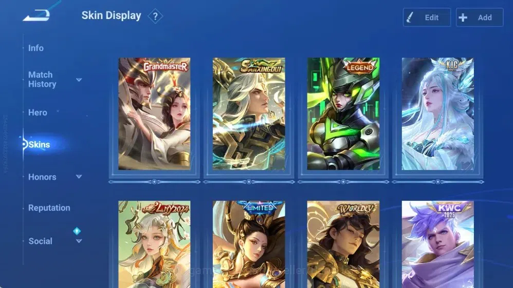 Honor of Kings Accounts Rare Skin Global|113H 195S|SXD Hou Yi|KIC Luna|Shanhai Yaria|Frozen Shi [Snowventure]|LNY24 Da 4