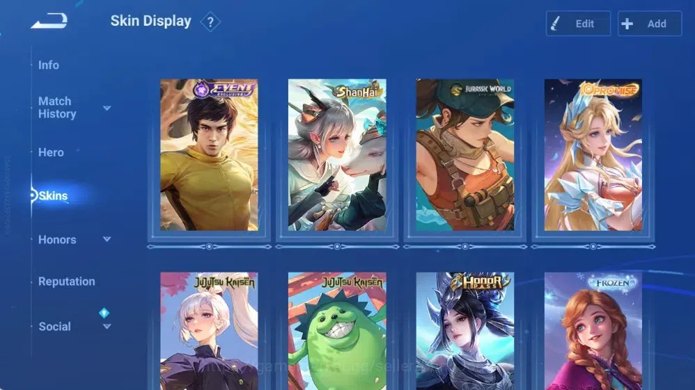 Honor of Kings Accounts Rare Skin Global|113H 195S|SXD Hou Yi|KIC Luna|Shanhai Yaria|Frozen Shi [Snowventure]|LNY24 Da 5