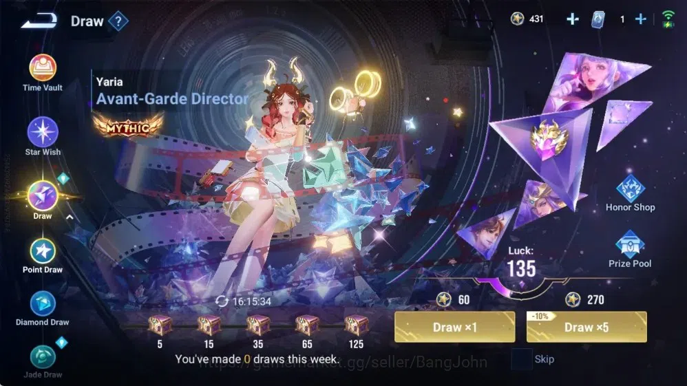 Honor of Kings Accounts Rare Skin Global|113H 195S|SXD Hou Yi|KIC Luna|Shanhai Yaria|Frozen Shi [Snowventure]|LNY24 Da 7