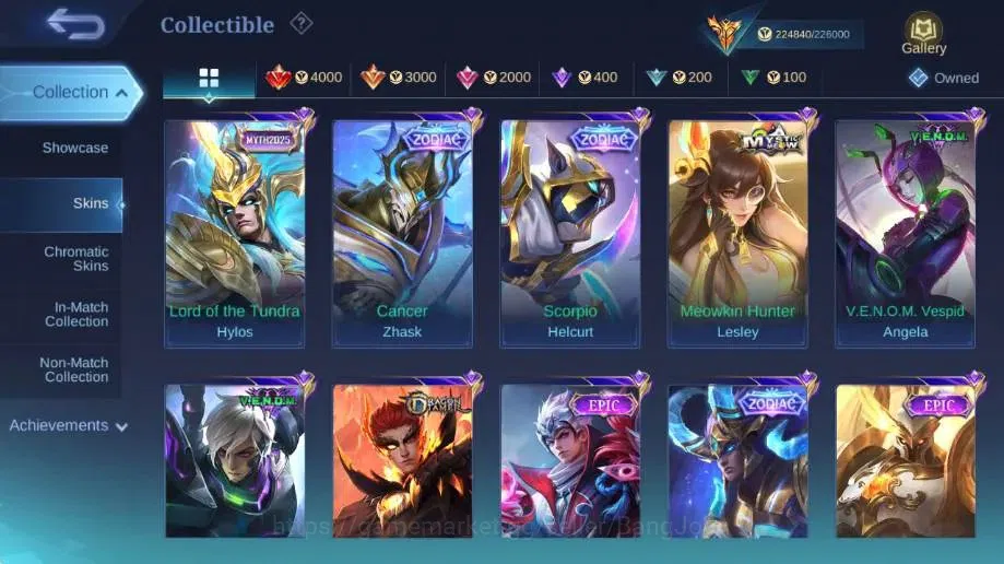 Mobile Legends: Bang Bang Accounts Global|Skin 556|Mega|Legend Gord+Gusion+Valir|KOF image 13