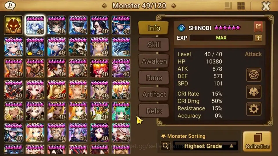 Summoners War: Sky Arena Accounts ASIA Lv 100|3 LD[Mookwol,Grogen,Kovarci]|38 Total  image 10