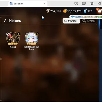 Epic Seven Accounts Starter ASIA|Fresh starter|2ML(Notos,Solitaria)|PoH+Bless ON|Theater unlocked|Stove(ES1770Z)