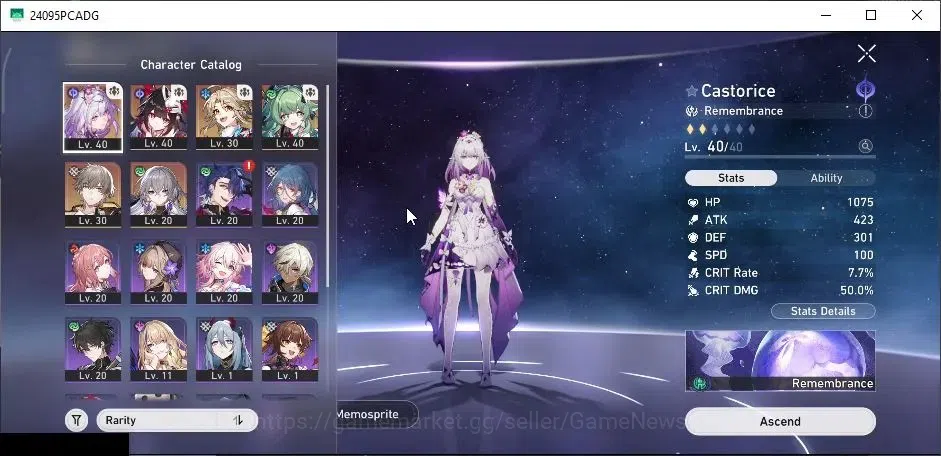 Honkai Star Rail Accounts Others Asia|TL 20|3 Limited| Castorice, Sparkle,Huohuo | Male MC|Log Google|Take Mail|Check 4