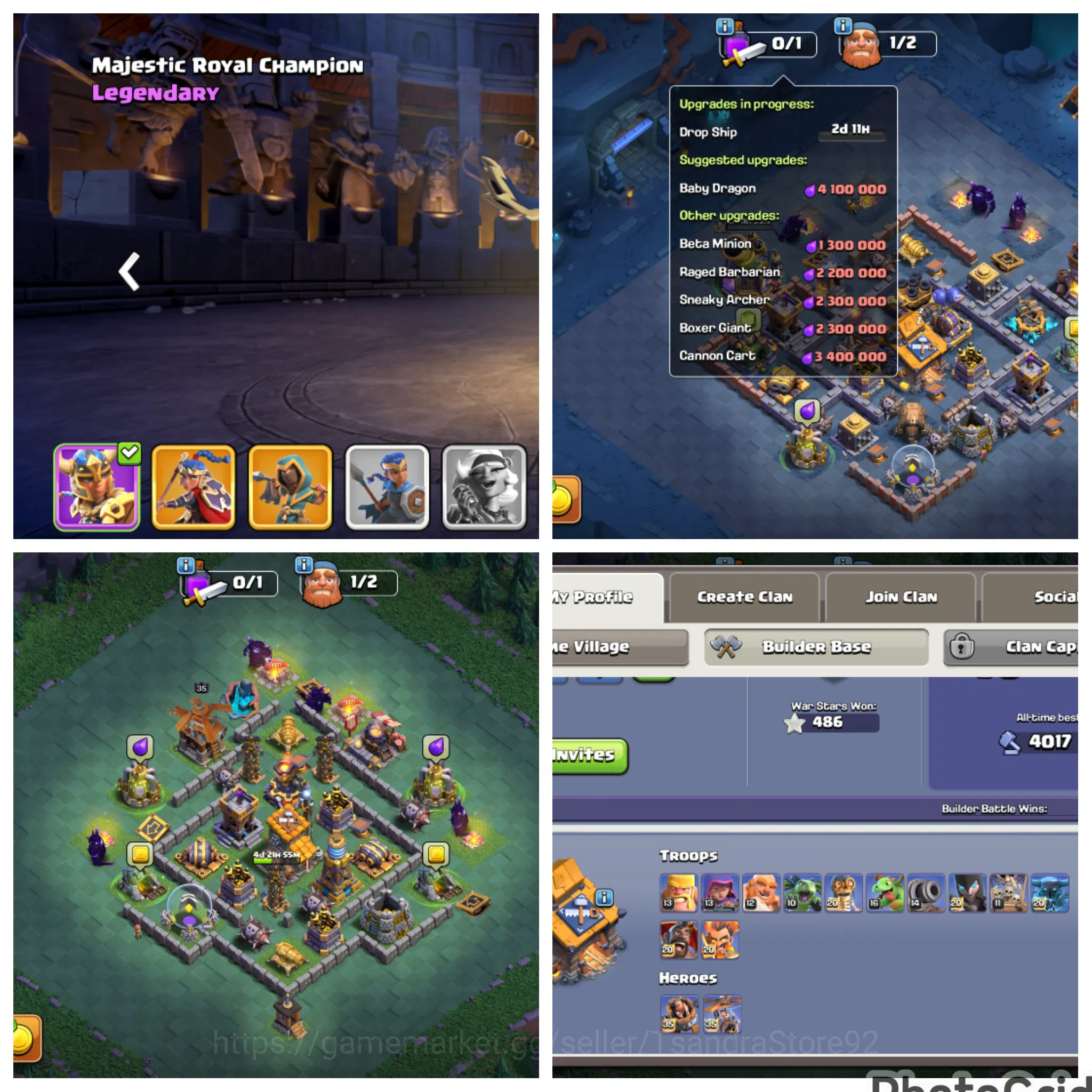 Clash of Clans Accounts High-End FLASH SALE WALL MAX TH 18 LVL 222 DEFENSE MAX EX LEGEND LEAGUE|4 HERO MAXED|EPIC MANY 2
