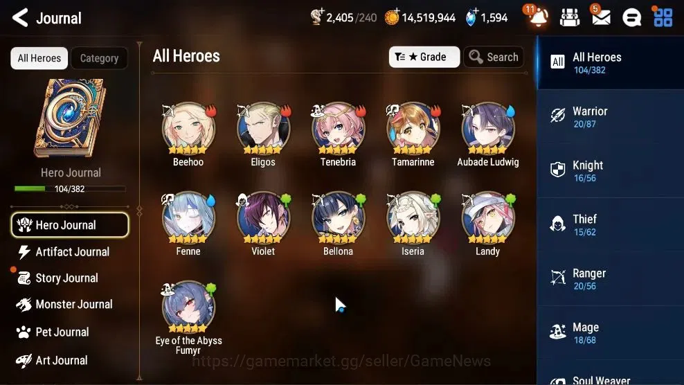 Epic Seven Accounts Starter GLOBAL UnVerif|New Era|5 ML(Belian,Dark Corverus,Arct Leika,Etc)+Ab Fumyr,Landy,Etc|Poh ON|2,4K 7