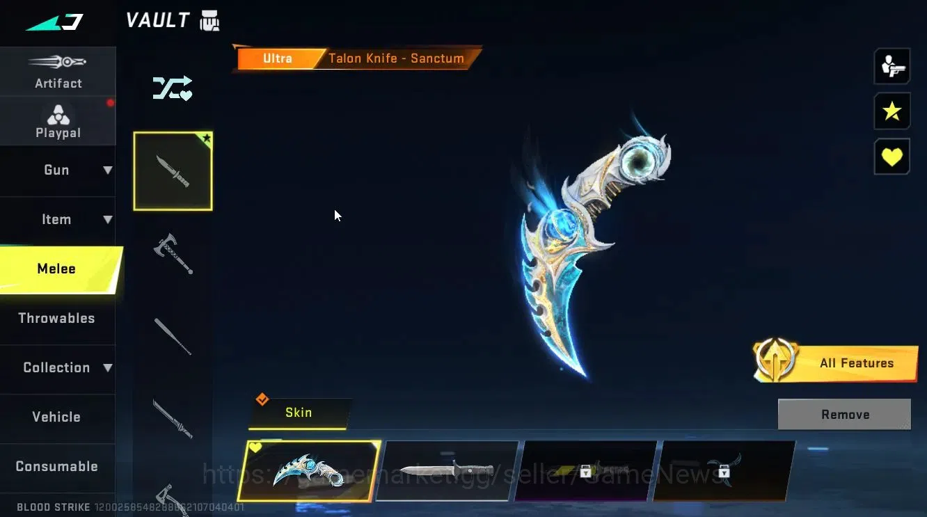 Blood Strike Accounts ASIA|ULTRA MELEE Talon Knife-Sanctum+[Kar98k,Thomp image 9