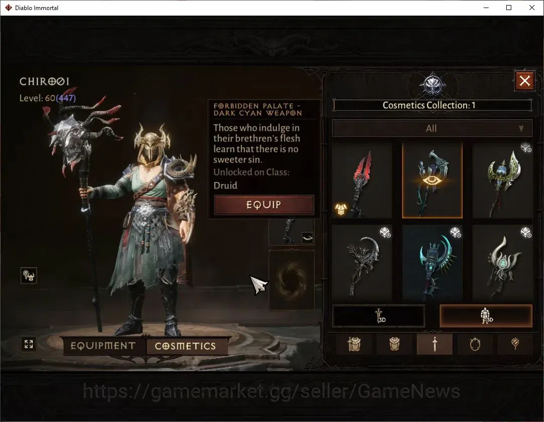 Diablo Immortal Accounts NA-High Heaven|CS ON|Lv60(447)|Druid|CR 32K|Reso 3 image 10