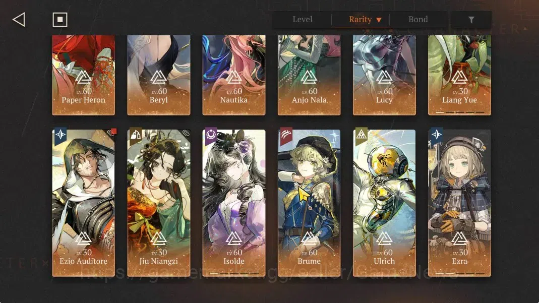 Reverse: 1999 Accounts GLOBAL|Lv70|32(*6Crew)(9Limit)|[(Ezio,PaperHeron,N image 3