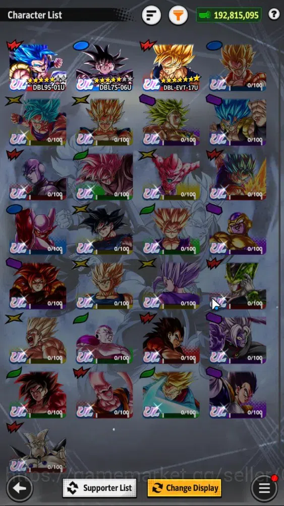 Dragon Ball Legends Accounts 192M TP|LV177|3UL+5LR+34LL|SSG SS Gogeta,Turles,SS image 3