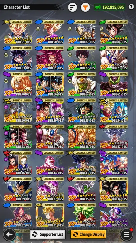 Dragon Ball Legends Accounts 192M TP|LV177|3UL+5LR+34LL|SSG SS Gogeta,Turles,SS image 5