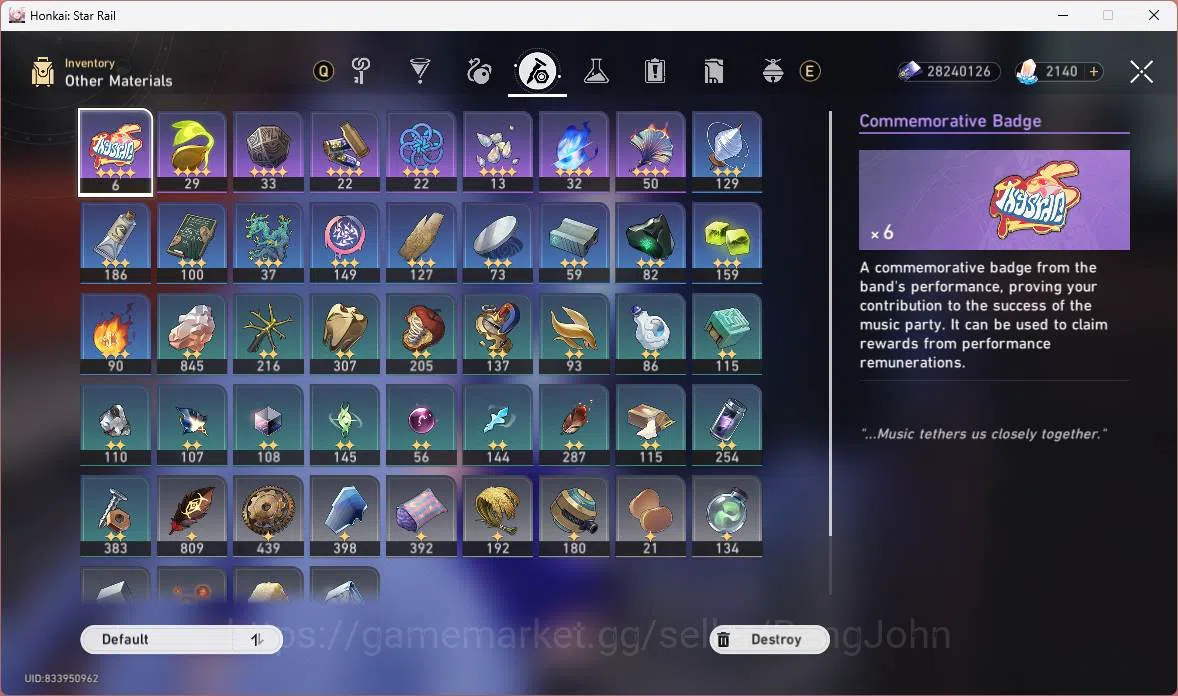 Honkai Star Rail Accounts Others ASIA|TL 70|16 Limit|11 LCsign|Jade 2140+Warp 15|Hypercarry 15