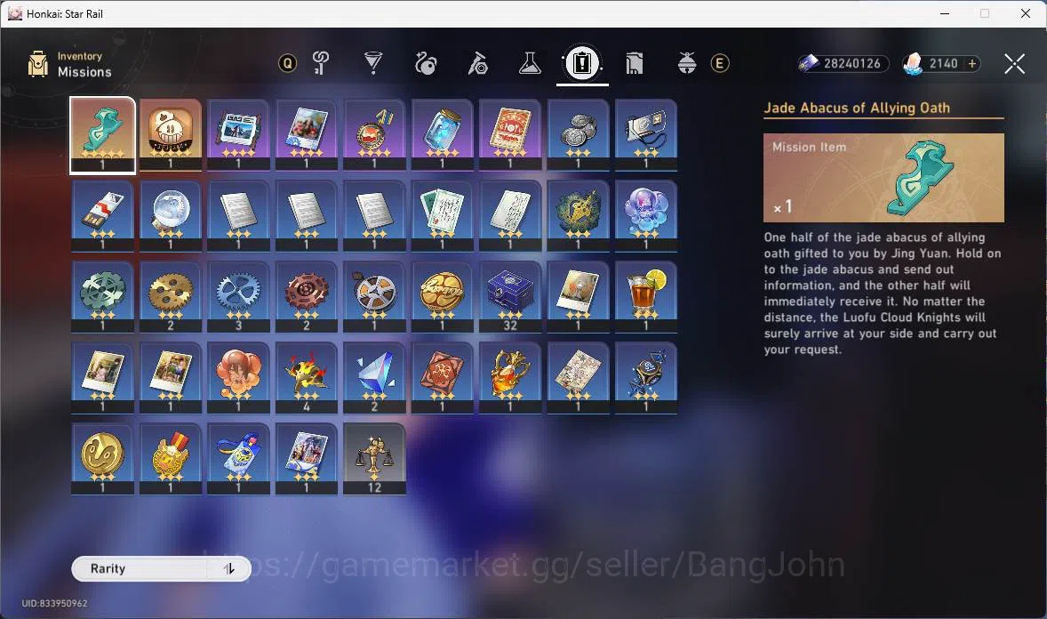 Honkai Star Rail Accounts Others ASIA|TL 70|16 Limit|11 LCsign|Jade 2140+Warp 15|Hypercarry 17