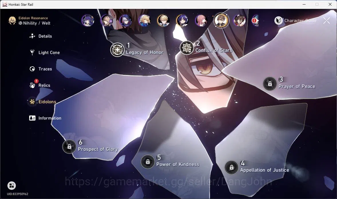 Honkai Star Rail Accounts Others ASIA|TL 70|16 Limit|11 LCsign|Jade 2140+Warp 15|Hypercarry 8