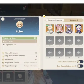 Genshin Impact Accounts Starter ASIA|Starter AR 34 | 2 Limited |Vesna,Veressa|+2 (*5 Char) || 30 Fragile Resin |Very low
