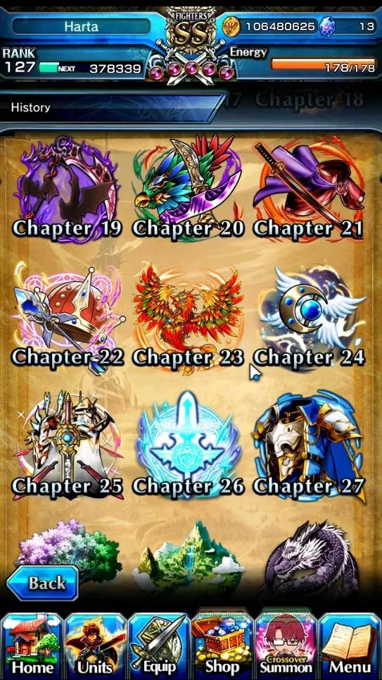 Grand Summoners Accounts End-Game Global|Rank 127|1 SpArt|34 Ascend+18 TW|(Shadow,Beta,S Emiya,S Luvia)+TW Penciligon 15