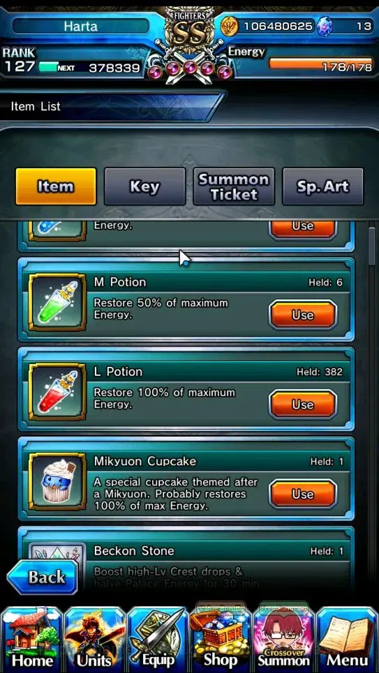 Grand Summoners Accounts End-Game Global|Rank 127|1 SpArt|34 Ascend+18 TW|(Shadow,Beta,S Emiya,S Luvia)+TW Penciligon 3