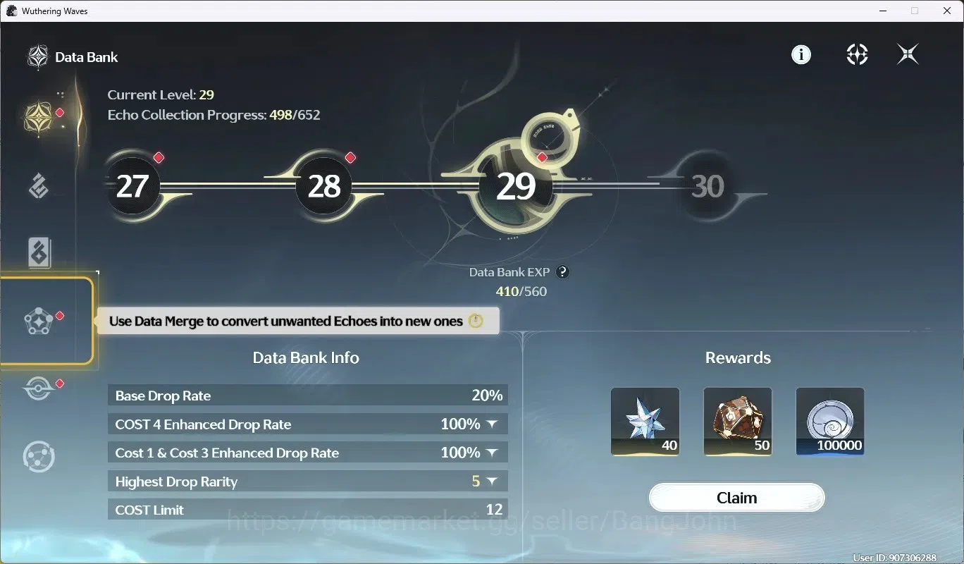 Wuthering Waves Accounts Starter SEA|UL46 | Rank 5 |2 Char Limited [Mornye Rc3 +Sign],Rebecca|+(Denia Sign)|Mc 12