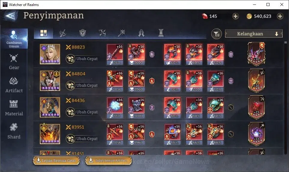 Watcher of Realms Accounts GLOBAL 60x|Lv67 2,8M Power|6 Lord[Rivenhald,Solcad image 16