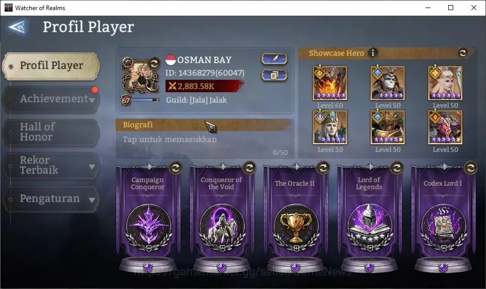 Watcher of Realms Accounts GLOBAL 60x|Lv67 2,8M Power|6 Lord[Rivenhald,Solcad image 2