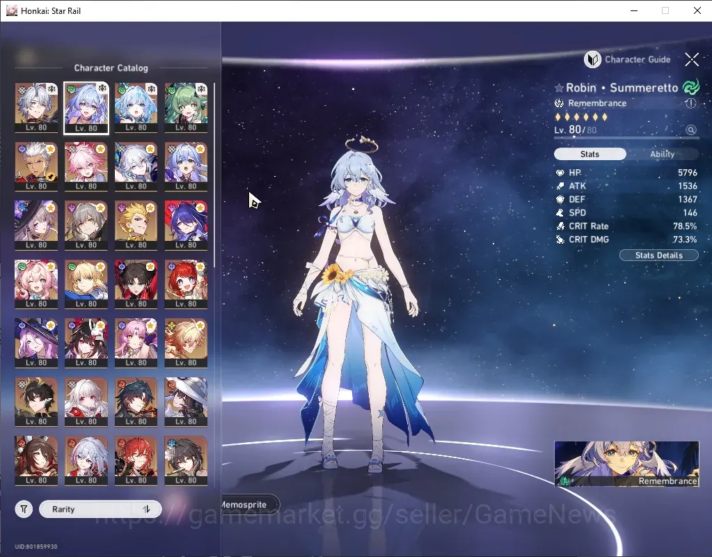 Honkai Star Rail Accounts Others Asia|TL 70|5 PremTeam|29 Limited (Robin Summer,YaoGuang,Acheron E2,Sparkle E1,T Herta,Rin T 1