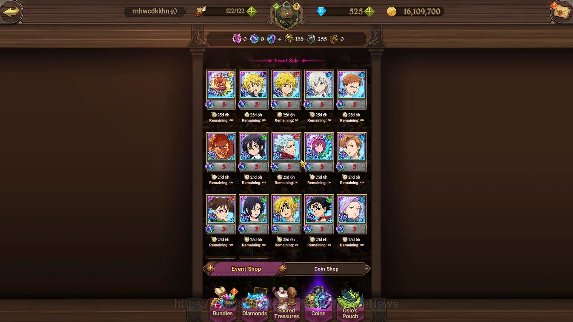 The Seven Deadly Sins: Grand Cross Accounts Global |544K CC|Starter Ch1|525 Dm| 3 UR + Collab image 9
