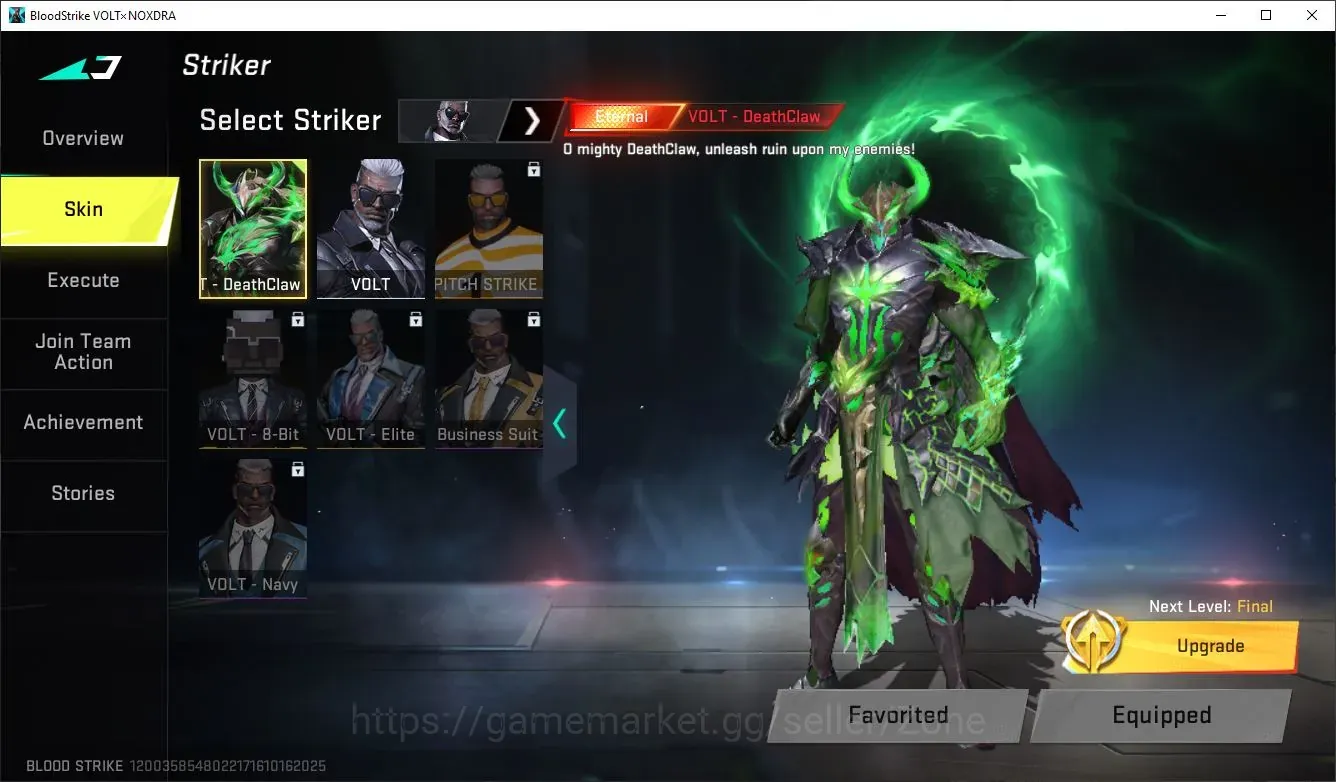 Blood Strike Accounts Starter ASIA Starter | 1 ETERNAL Striker VOLT DeathClaw | 2 Legend weapon|Check SS|LogNetEase(BS1417Z) 1