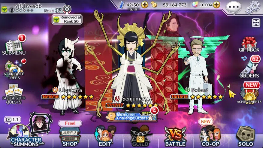 Bleach: Brave Souls Accounts Starter Global |88K BP+10K Orb|FreshStory|Senjumaru TYBW25|Ulquiorra|Robert TYBW24|Aizen 1