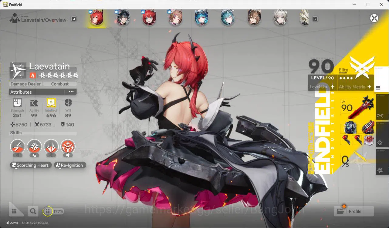 Arknights: Endfield Accounts ASIA | LVL 53 laevatain, Ardelia, last rite, ember image 4