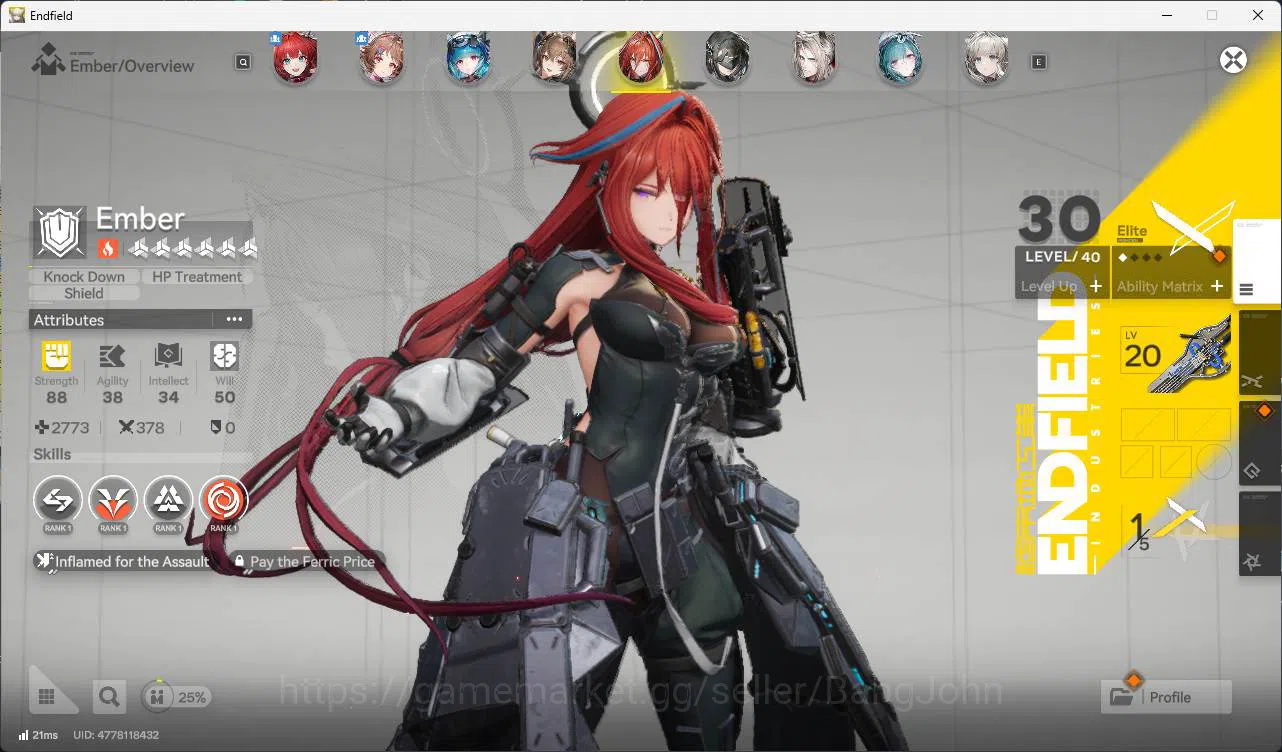 Arknights: Endfield Accounts ASIA | LVL 53 laevatain, Ardelia, last rite, ember image 7