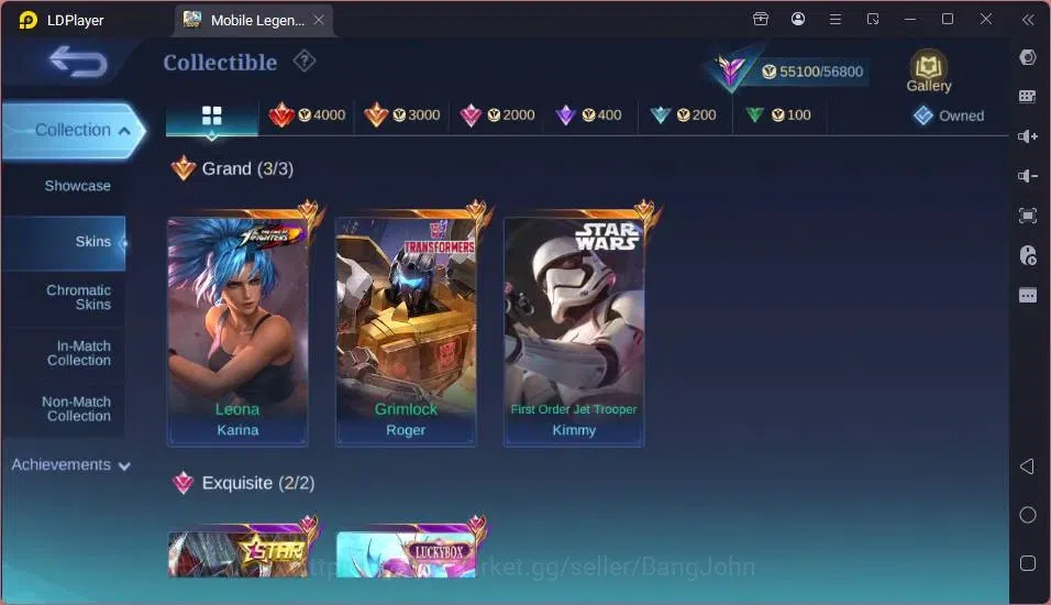 Mobile Legends: Bang Bang Accounts Global|Hero 132|Skin 249|Renowned|K.O.F Karina|Col image 10