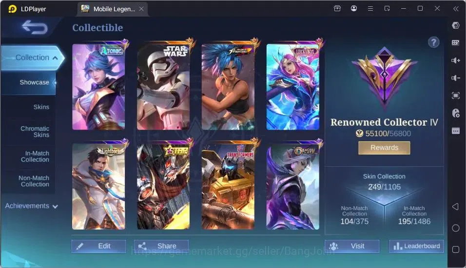 Mobile Legends: Bang Bang Accounts Global|Hero 132|Skin 249|Renowned|K.O.F Karina|Col image 11