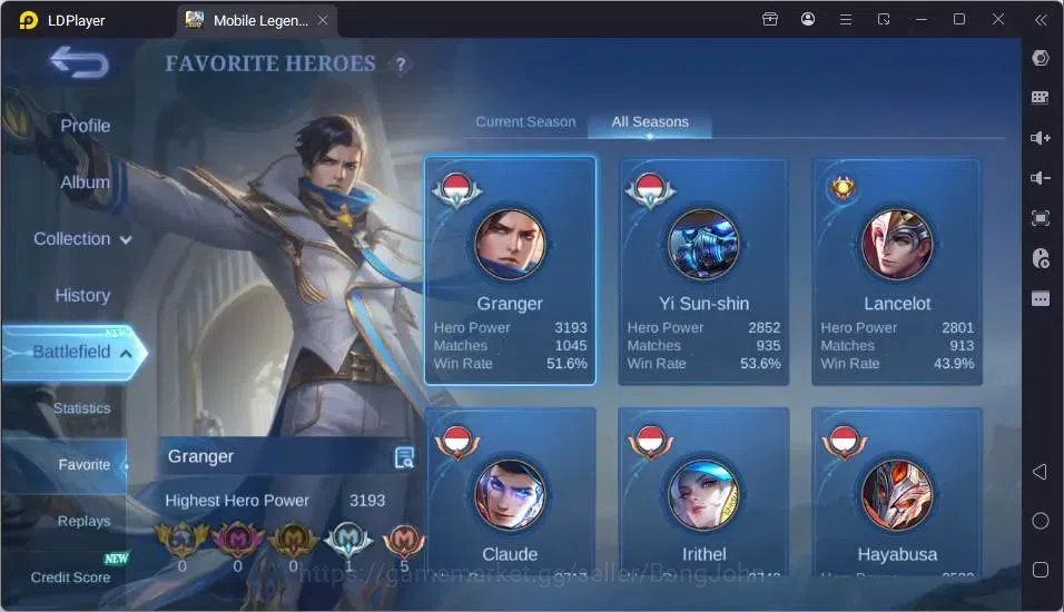 Mobile Legends: Bang Bang Accounts Global|Hero 132|Skin 249|Renowned|K.O.F Karina|Col image 12