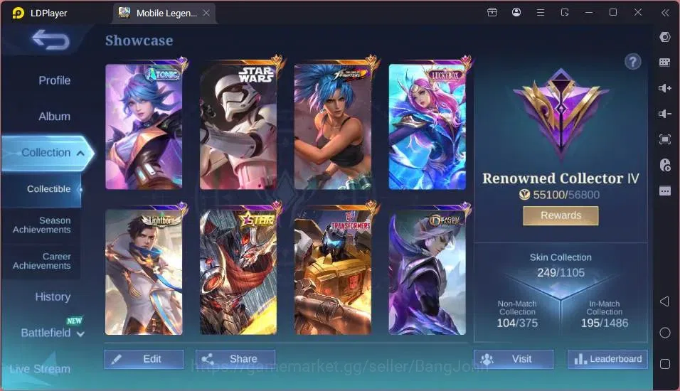 Mobile Legends: Bang Bang Accounts Global|Hero 132|Skin 249|Renowned|K.O.F Karina|Col image 14