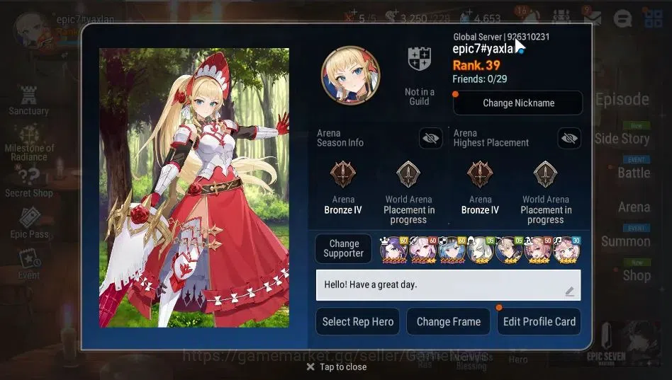 Epic Seven Accounts ASIA Unverif|7 ML(Salome, NM Luna, SP Politis,etc) image 2