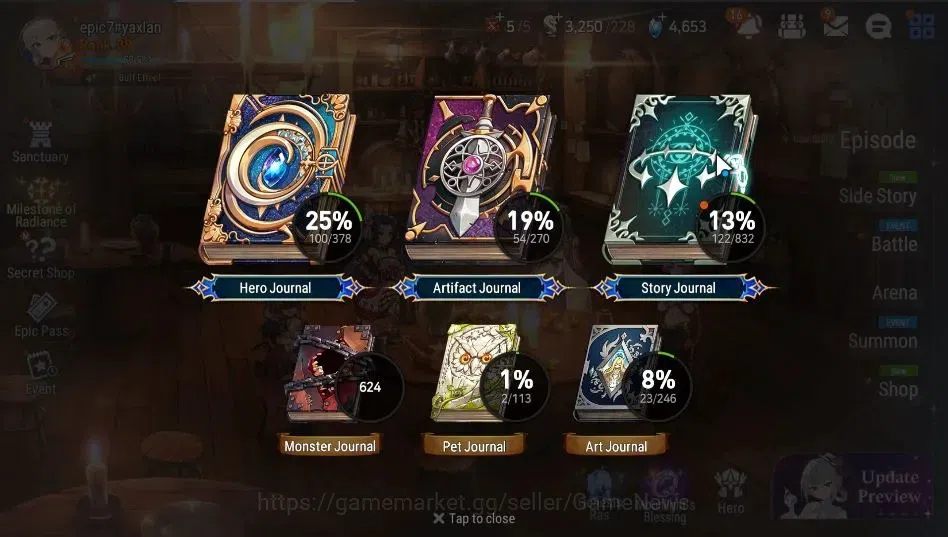 Epic Seven Accounts ASIA Unverif|7 ML(Salome, NM Luna, SP Politis,etc) image 3