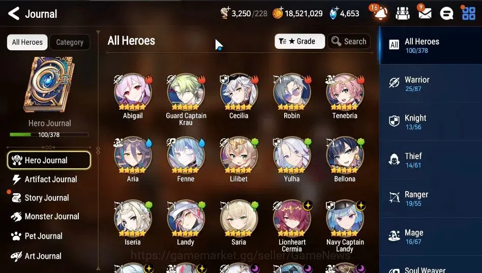 Epic Seven Accounts ASIA Unverif|7 ML(Salome, NM Luna, SP Politis,etc) image 5