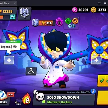 Brawl Stars Accounts Trophy 13258 |76 Brawlers|11 Max Hypercharge|2k Bling|2 Hypercharge 3 Legend 48 Epic Skin|134 Gem