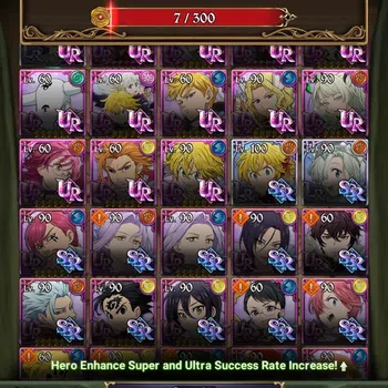 The Seven Deadly Sins: Grand Cross Accounts Endgame GLOBAL|3,2M CC|2 LR,13 UR|L Meli2/6,Elizabeth,N Meli3/6,MerEsca,K