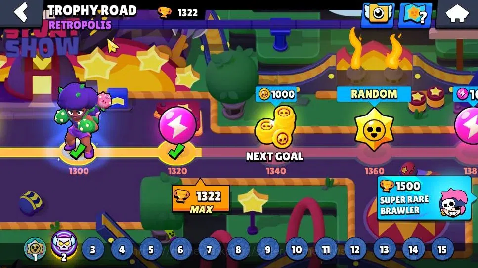 Brawl Stars Accounts 1322 Trophy|5875 Bling|17 Brawlers 1 Max Lvl [Shelly] 2 Epic Skin [Final Boss Rico] 1 Super Rare Skin 5