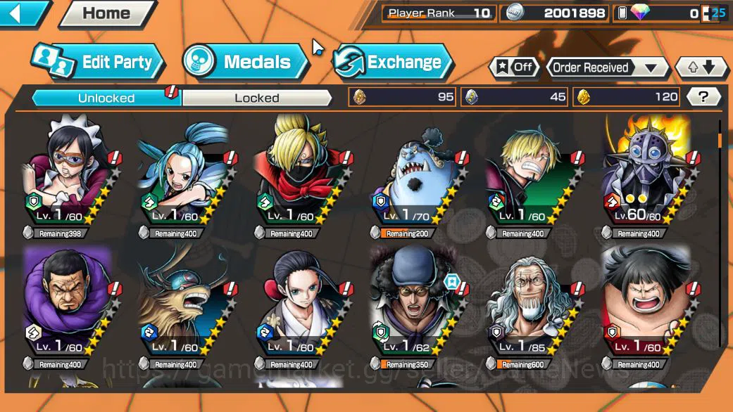 One Piece Bounty Rush Accounts Starter Global|6 EX 1 MAX|AMS Borsalino,Gear5 Luffy,T5E Jaygarcia,KING D.Roger,Roronoa 7