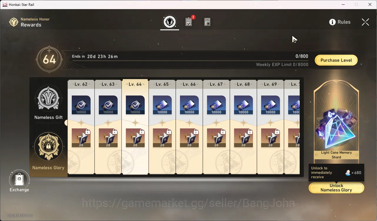 Honkai Star Rail Accounts ASIA TL65 | Cyrene+S, Fugue+S, Fu Xuan E1 | Firefl image 10