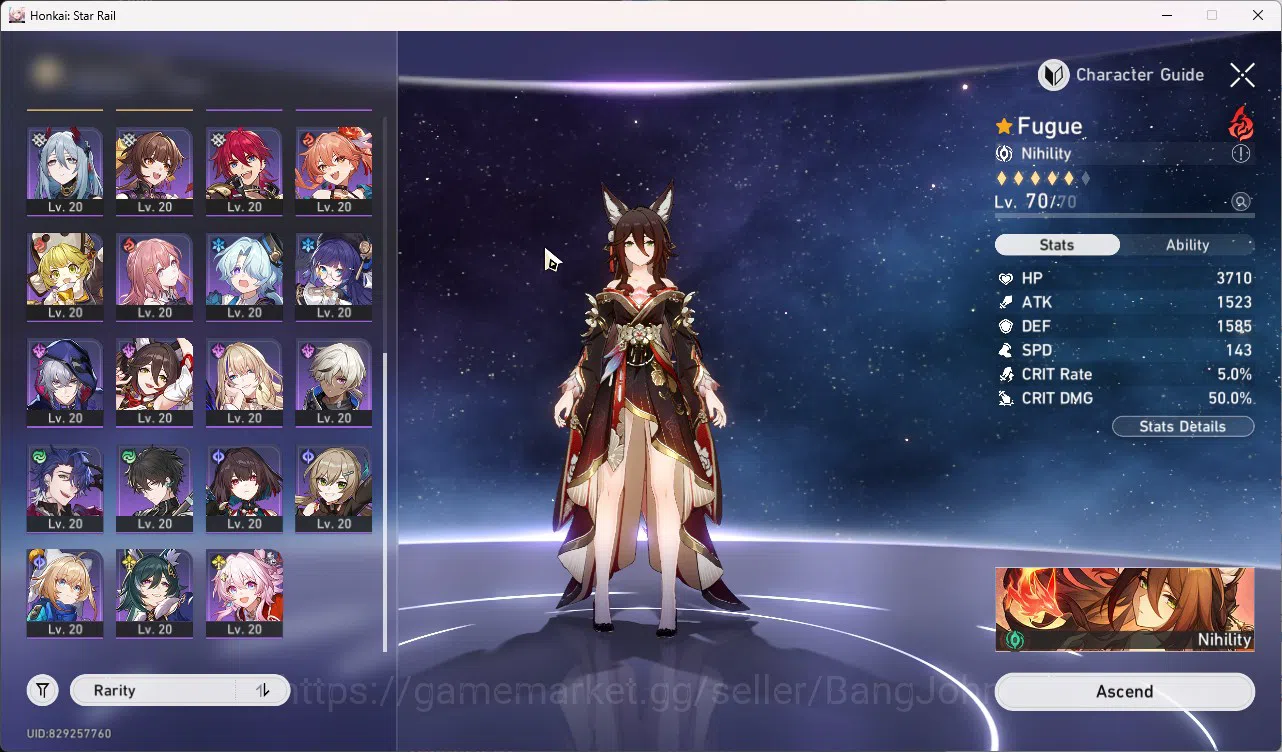 Honkai Star Rail Accounts ASIA TL65 | Cyrene+S, Fugue+S, Fu Xuan E1 | Firefl image 7